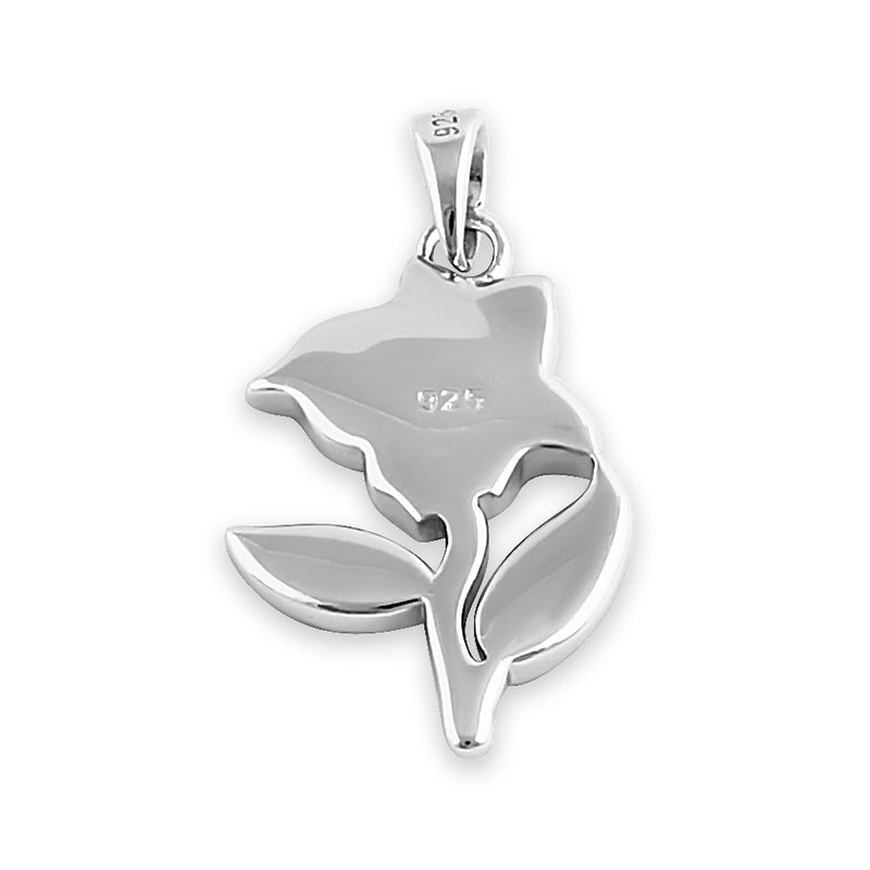 Sterling Silver Rose Pendant