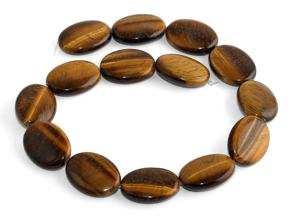 30x22MM Tiger Eye Puffy Oval Gemstone Beads