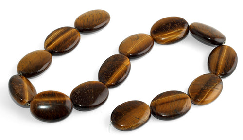 30x22MM Tiger Eye Puffy Oval Gemstone Beads