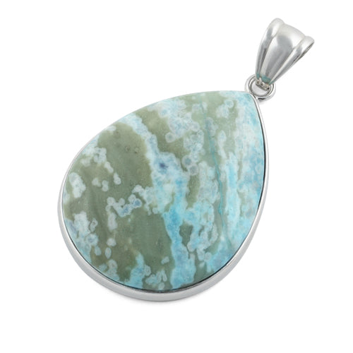 30X40MM Frame Green Turquoise Jasper Pear Gem Stone Pendant