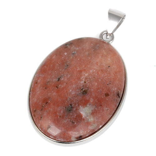 30X40MM Oval Chili Jasper Gemstone Pendant