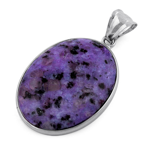 30X40MM Oval Lavender Quartz Inlay Frame Gem Stone Pendant