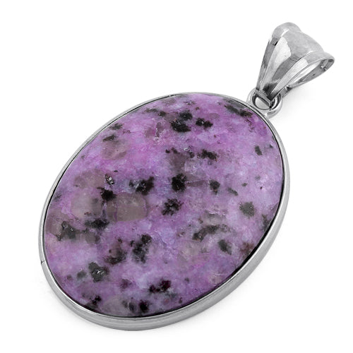 30X40MM Oval Lavender Quartz Inlay Frame Gem Stone Pendant