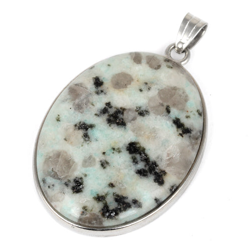 30X40MM Oval Sesame Jasper Gemstone Pendant