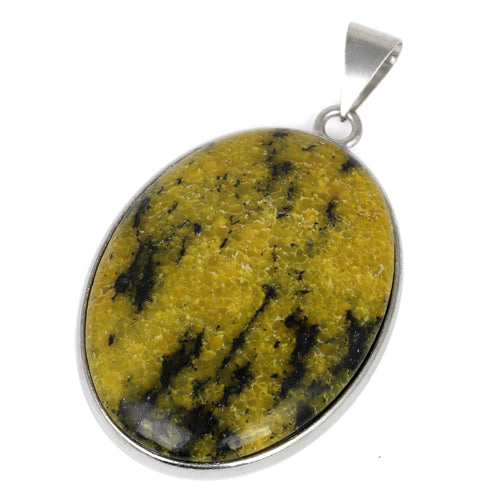 30X40MM Oval Yellow Turtle Jasper Gemstone Pendant