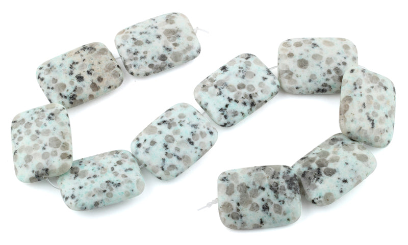 30x40MM Sesame Puffy Rectangular Gemstone Beads