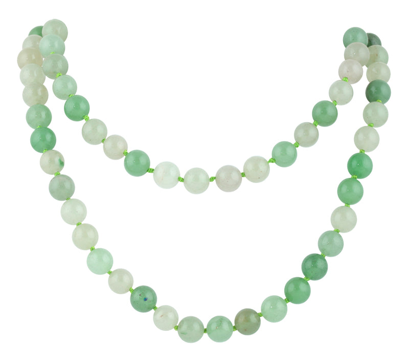 32" 8mm Green Aventurine Round Gemstone Bead Necklace
