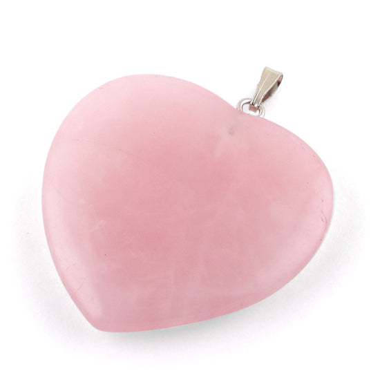 35mm Rose Quartz Heart Pendant