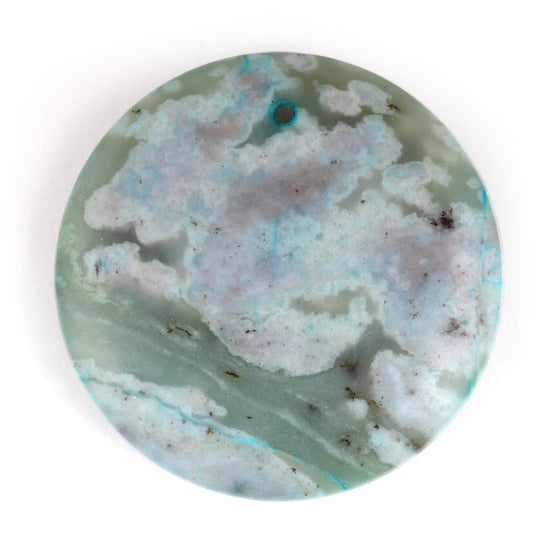 35MM Turquoise Jasper Coin Gem Stone Pendant