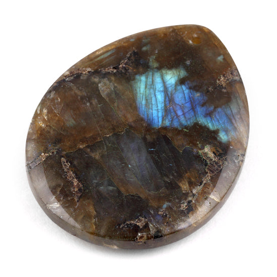 35X45MM Pear Hand-Polished Labradorite Gem Stone Pendant