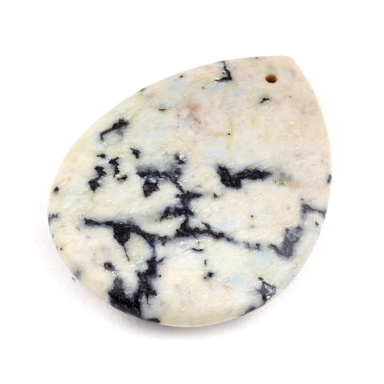 35X45MM White Turquoise Jasper Drop Gem Stone Pendant