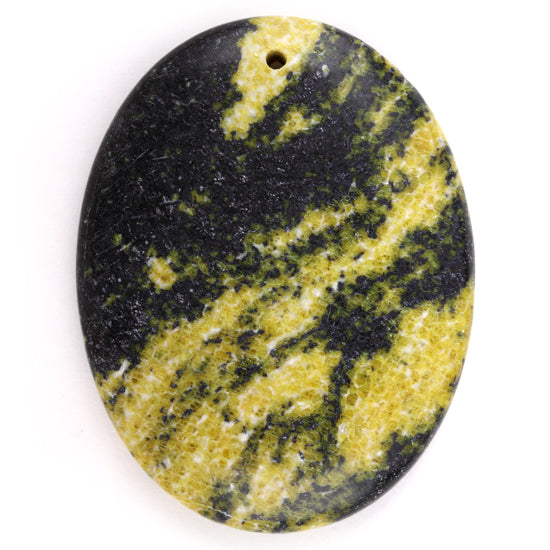 35X45MM Yellow Turquoise Jasper Oval Gem Stone Pendant