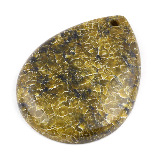 35X48MM Pear Yellow Turquoise Jasper Gem Stone Pendant