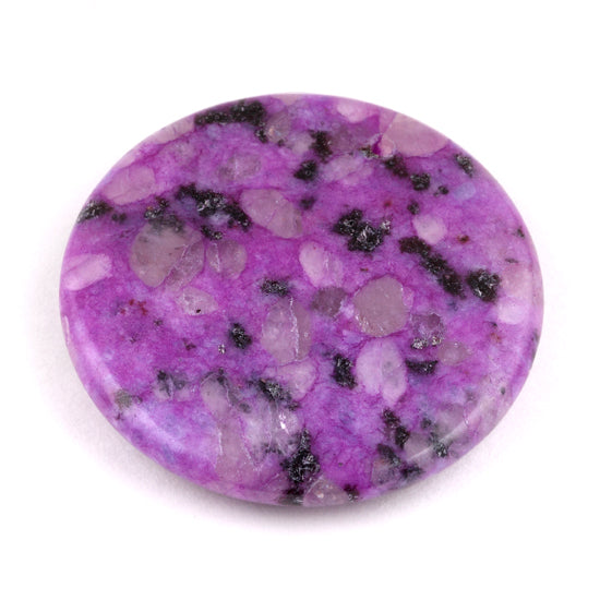 38MM Plain Round Sugilite-Kiwi Gem Stone Pendant