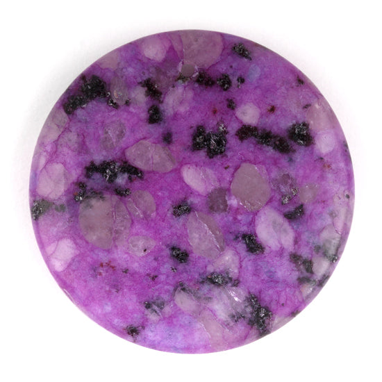 38MM Plain Round Sugilite-Kiwi Gem Stone Pendant