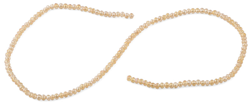 3mm Beige Faceted Rondelle Glass Beads