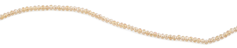 3mm Beige Faceted Rondelle Glass Beads
