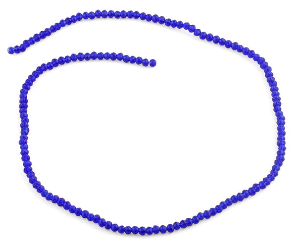 3mm Dark Blue Faceted Rondelle Glass Beads