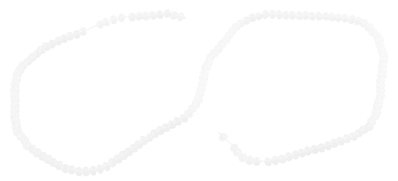 3mm Frosted White Faceted Rondelle Glass Beads