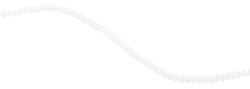 3mm Frosted White Faceted Rondelle Glass Beads