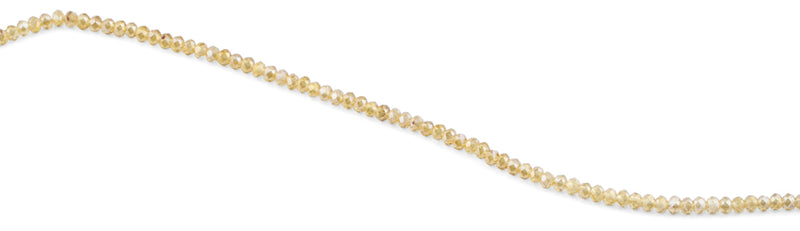 3mm Gold Faceted Rondelle Glass Beads