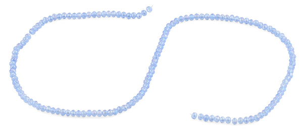 3mm Light Blue Faceted Rondelle Glass Beads