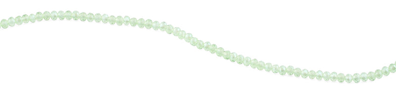3mm Light Green Faceted Rondelle Glass Beads