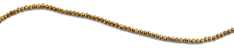 3mm Metal Gold Faceted Rondelle Glass Beads