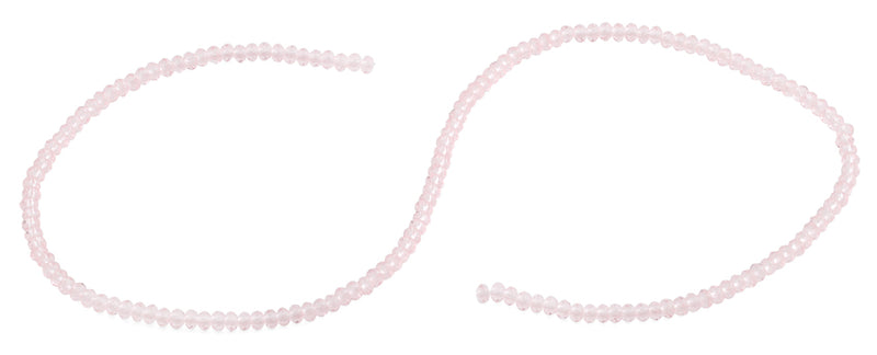 3mm Pink Faceted Rondelle Glass Beads