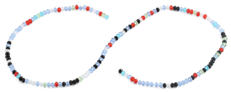 3mm Rainbow Faceted Rondelle Glass Beads
