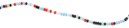 3mm Rainbow Faceted Rondelle Glass Beads