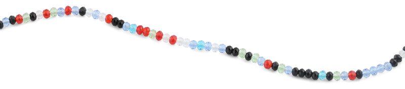 3mm Rainbow Faceted Rondelle Glass Beads