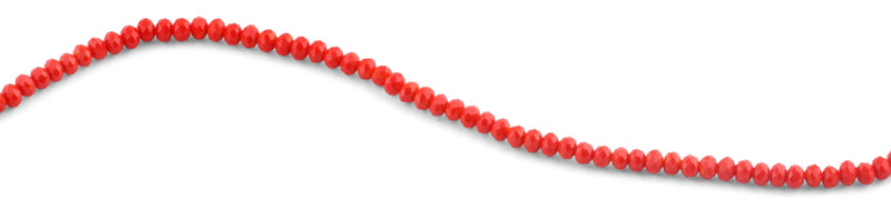 3mm Red Faceted Rondelle Glass Beads