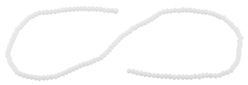 3mm White Faceted Rondelle Glass Beads
