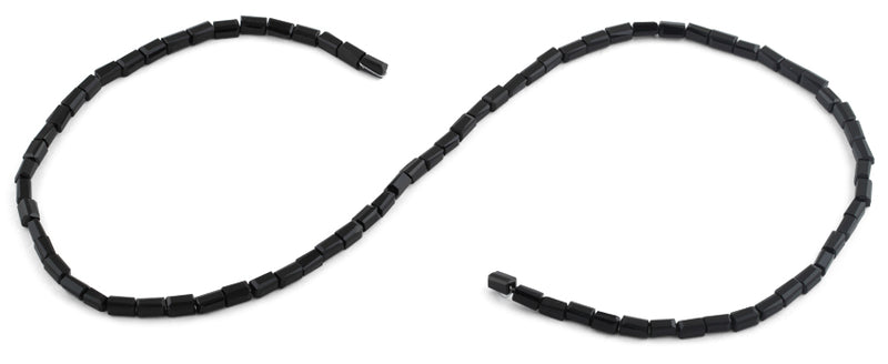3X6mm Black Rectangle Faceted Crystal Beads