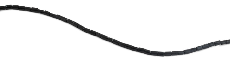 3X6mm Black Rectangle Faceted Crystal Beads