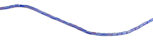 3X6mm Blue Rectangle Faceted Crystal Beads
