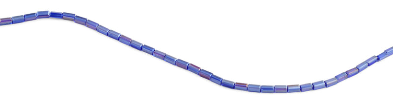 3X6mm Blue Rectangle Faceted Crystal Beads