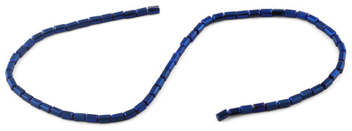 3X6mm Dark Blue Rectangle Faceted Crystal Beads
