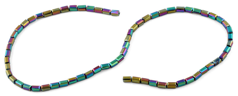 3X6mm Rainbow Rectangle Faceted Crystal Beads
