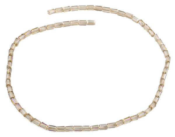 3X6mm Tan Rectangle Faceted Crystal Beads