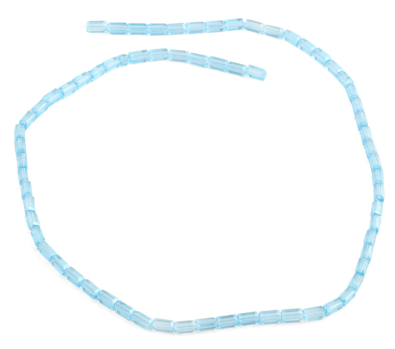 3X6mm Teal Rectangle Faceted Crystal Beads