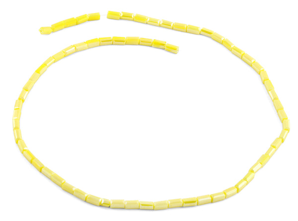 3X6mm Yellow Rectangle Faceted Crystal Beads