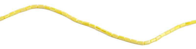 3X6mm Yellow Rectangle Faceted Crystal Beads