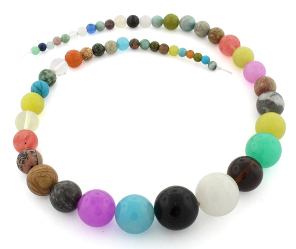 4-18mm Round Multistone Gem Stone Beads