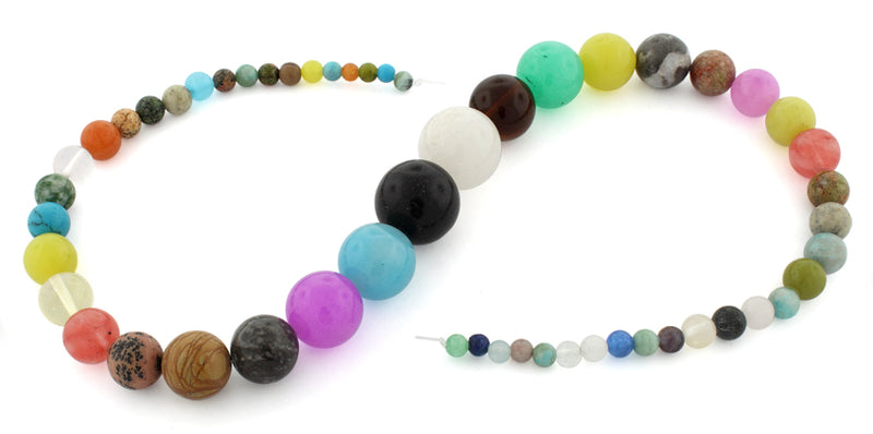 4-18mm Round Multistone Gem Stone Beads