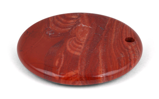 45MM Red Jasper Coin Gem Stone Pendant
