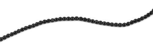 4mm Black Agate Faceted Gem Stone Beads