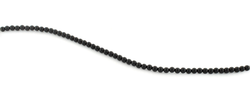 4mm Black Agate Round Gem Stone Beads