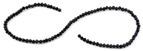 4mm Black Twist Round Faceted Crystal Beads
